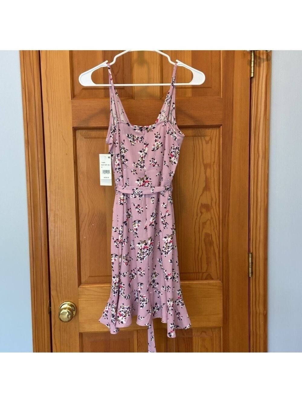 NWT French Connection River Daisy Verona Ruffled Mini Dress in Mauve Mist Floral - Picture 4 of 7